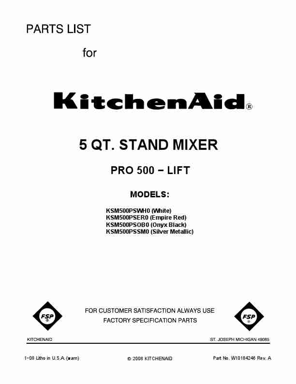 KitchenAid Mixer KSM500PSER0-page_pdf